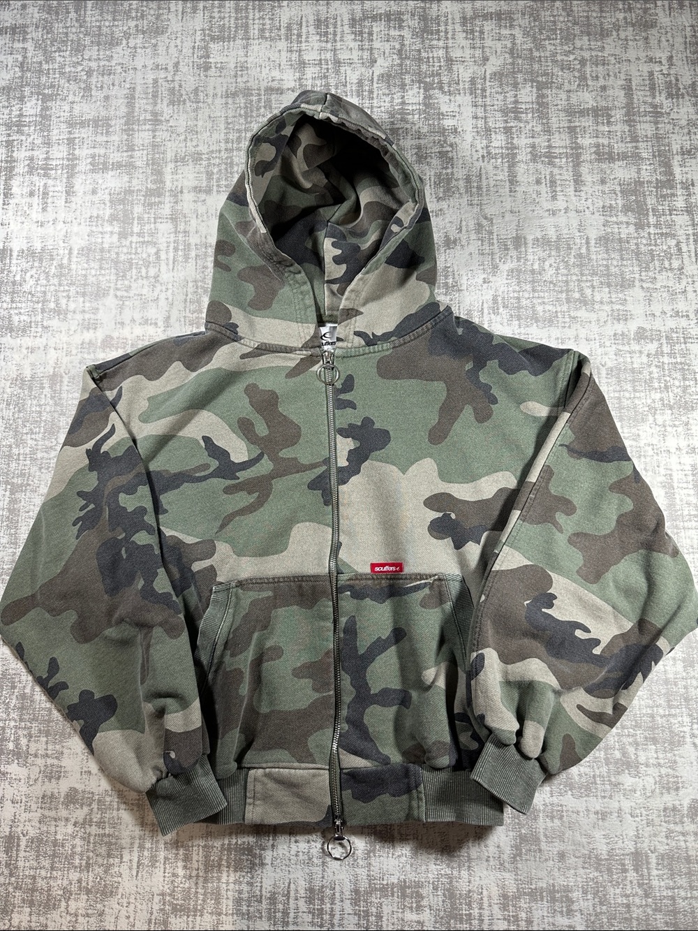 SCUFFERS Camo Zip-Up Hoodie — Size S